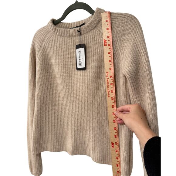 NWT! Jenni Kayne XS Iconic 100% CASHMERE Fisherman Sweater $425 Oatmeal Neutral - Picture 12 of 14